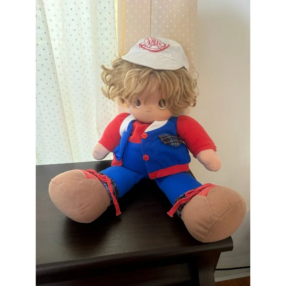 Vintage 21in Precious Moments Boy Brown Hair Hat Doll RoseArt 1995 PA-4199